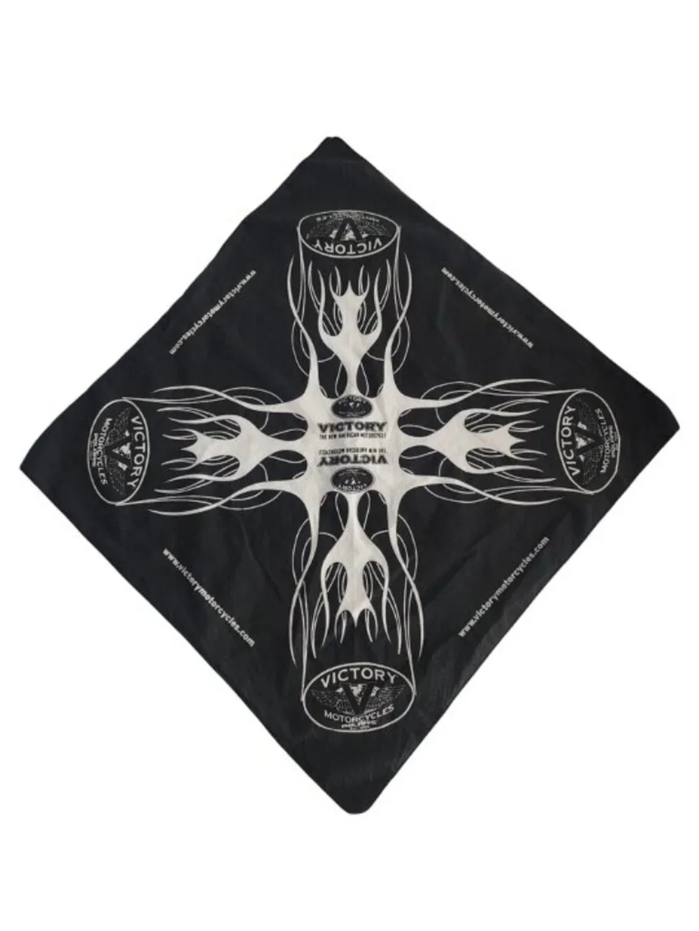 Victory Motorcycles Polaris Bandana Black 21 x 20 White Logo